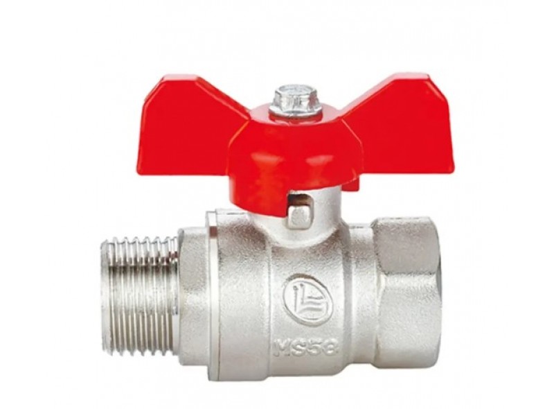 Кран латунный шаровый Base 1/2" резьба В/Н ручка бабочка Double-lin (78-079) Кран латунный шаровый Base 1/2" резьба В/Н ручка бабочка Double-lin (78-079)